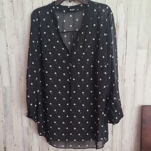 A.N.A Black Blouse with Star Pattern